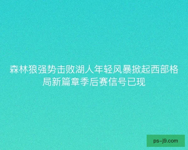 森林狼强势击败湖人年轻风暴掀起西部格局新篇章季后赛信号已现